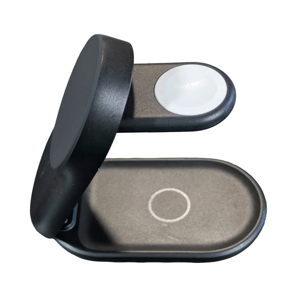 Qq4U Belkin 3-in-1 Foldable Magnetic Charging Stand 25W Qi2 MagSafe iPhone Black